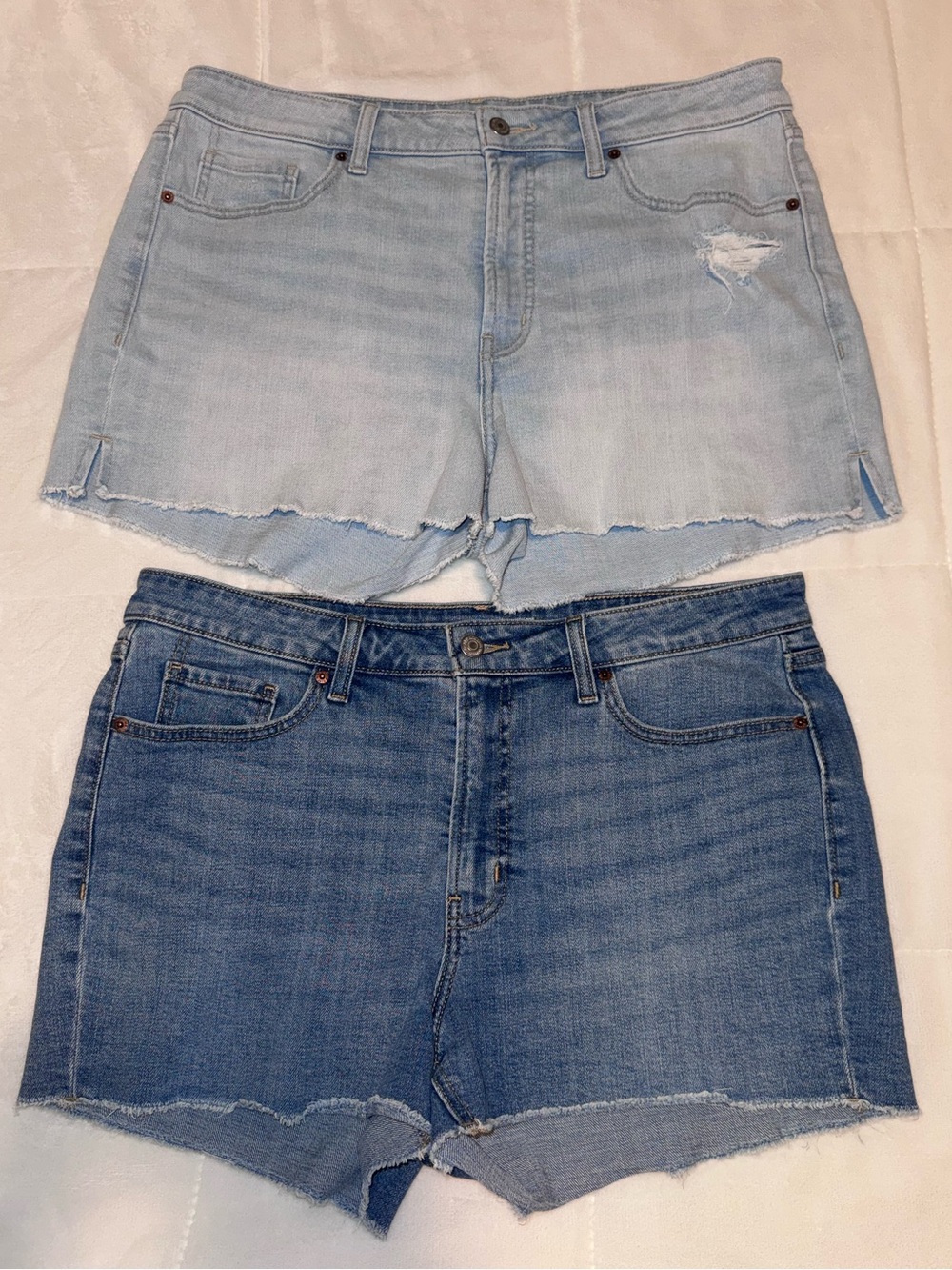Old Navy Light Blue & Medium Blue Denim Cutoff Shorts Duo